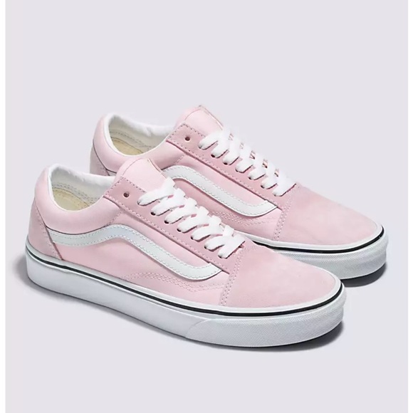 Vans Shoes - Vans Old Skool Skater baby Pink and White suede & canvas sneaker. M 5 W 6.5